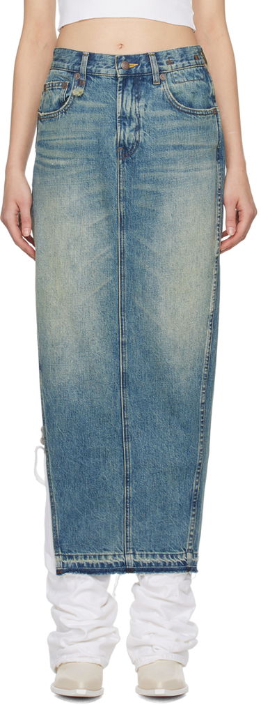 Krila R13 R13 Denim Maxi Skirt with Side Slits Modra | R13WD102-D173A, 0