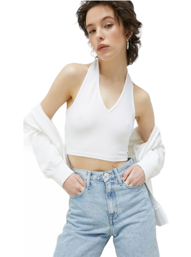 Majica brez rokavov Tommy Hilfiger Top Bela | DW0DW15303.PPYX