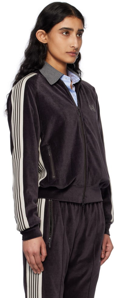 Pulover Needles Needles Rib Collar Track Jacket Lila | QV319, 4