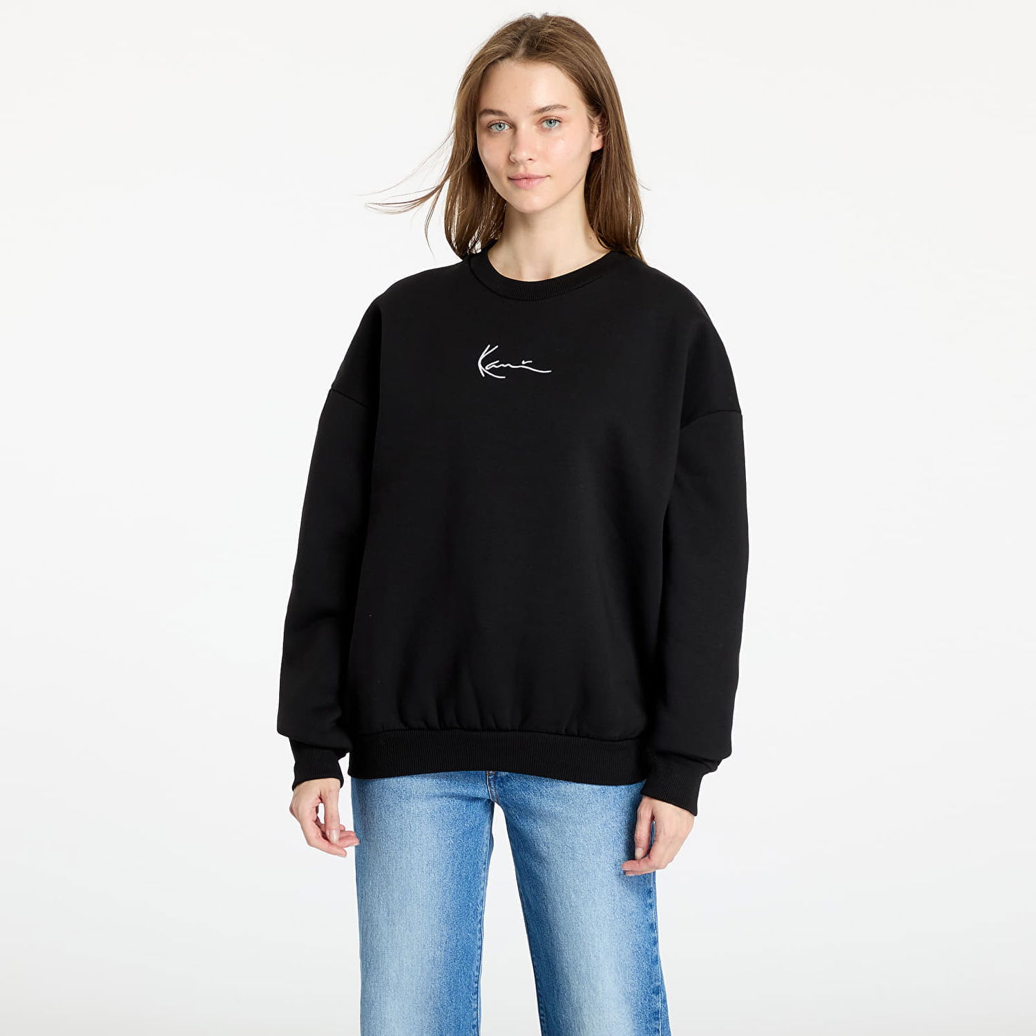 Pulover Karl Kani Small Signature Essential OS Crew Black Črna | KW-CR021-001-01, 0