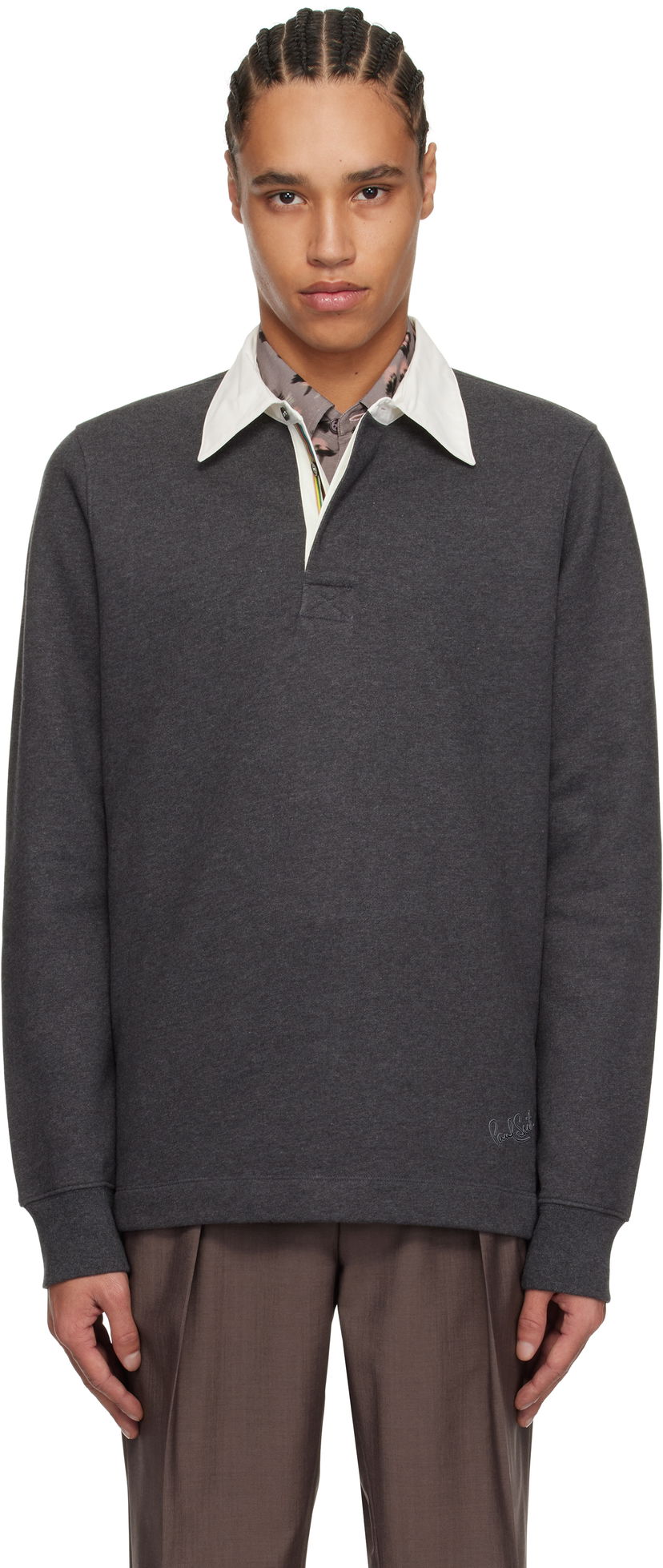 Pulover Paul Smith Paul Smith Contrast Collar Polo Siva | M1R-390Z-PP4890-76