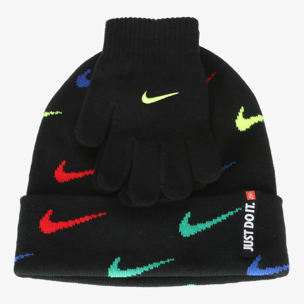 Beanie Nike Nike Swoosh Repeat Beanie and Gloves Set Črna | 9A2988-K90, 1