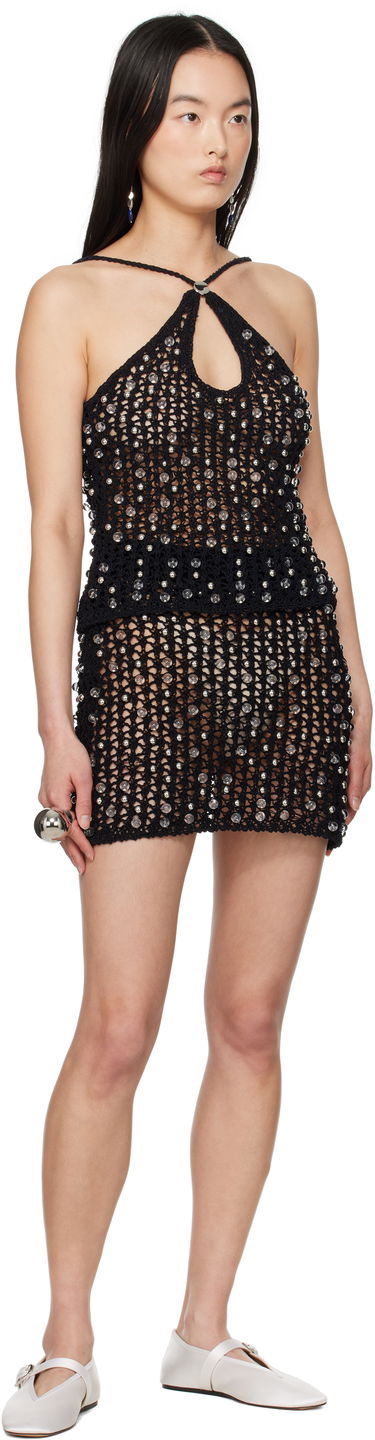 Krila Coperni Coperni Beaded Knit Miniskirt Črna | COPML141Y3013, 3