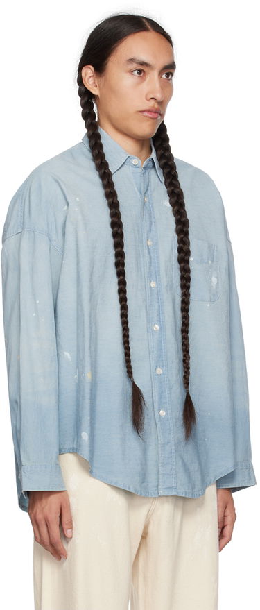 Srajce R13 R13 Paint Splatter Button-Up Shirt Modra | R13WD170-D136A, 1