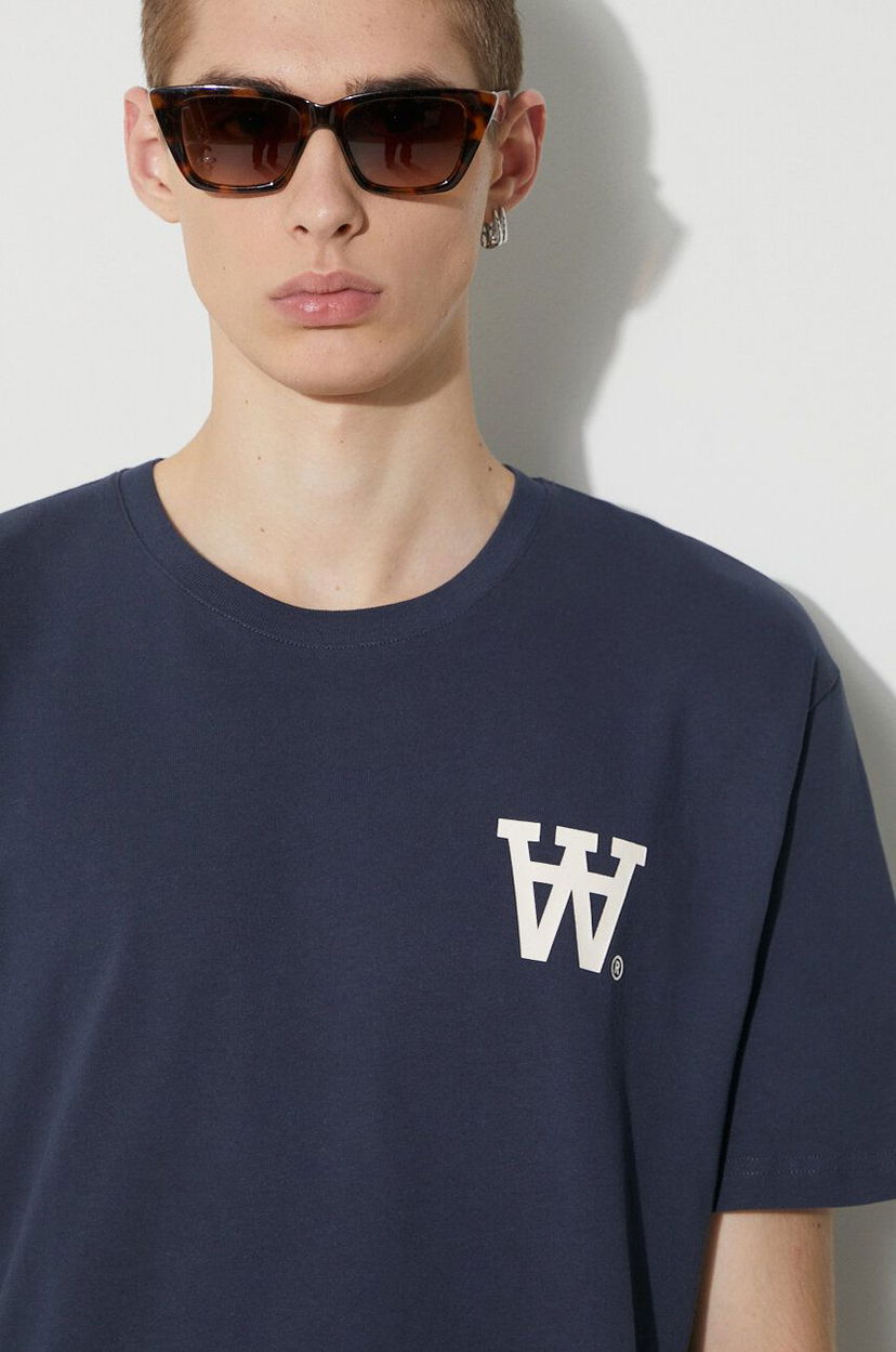 Majica WOOD WOOD Wood Wood Ace AA Logo T-Shirt Mornarica | 10285709.2222