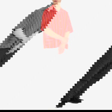 Srajce BEAMS BEAMS Stripe Open Collar Shirt, Size Large Rdeča | 1101-0564-803-35, 4