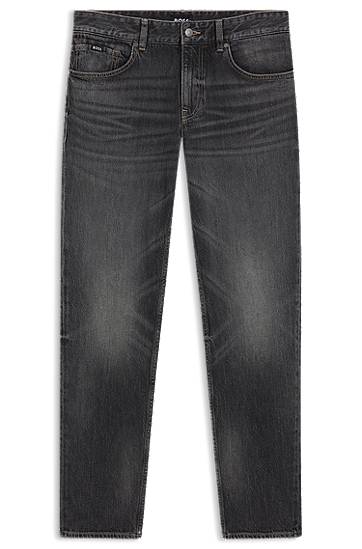 Kavbojke BOSS Maine Regular-Fit Comfort-Stretch Jeans Siva | 50544884