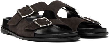 Nega čevljev Aeyde Aeyde Meena Suede Double Buckle Slides Rjava | A11-FS-FOXR08FL174-SS25-953-022, 3