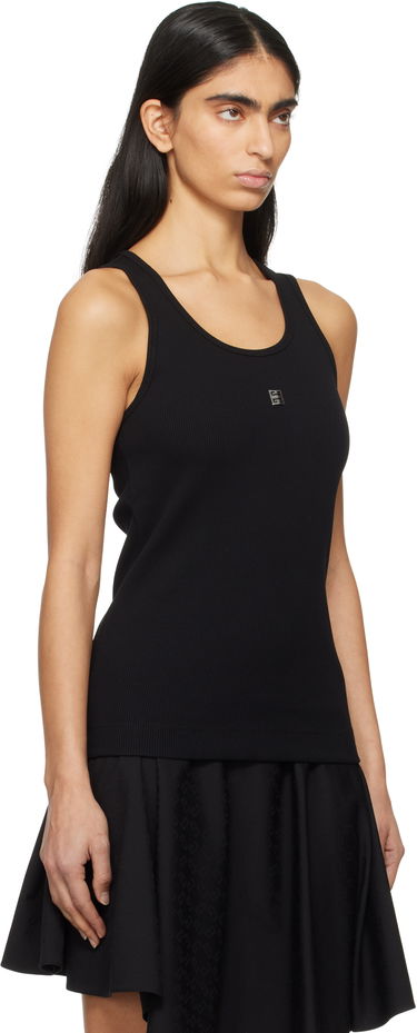 Majica brez rokavov Givenchy Ribbed Tank Top Črna | BW70CH3YHY001, 1