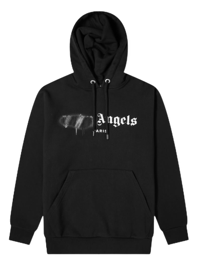 Pulover Palm Angels Sprayed Paris Logo Popover Hoodie Črna | PMBB003S21FLE0021010