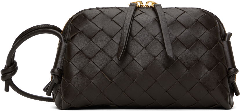 Torba za čez ramo Bottega Veneta Intrecciato Leather Shoulder Bag Črna | 794258 VCPP1