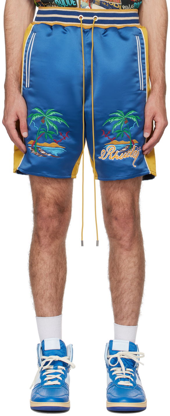 Kratke hlače Rhude Souvenir Shorts Modra | RHPS24SH07613133