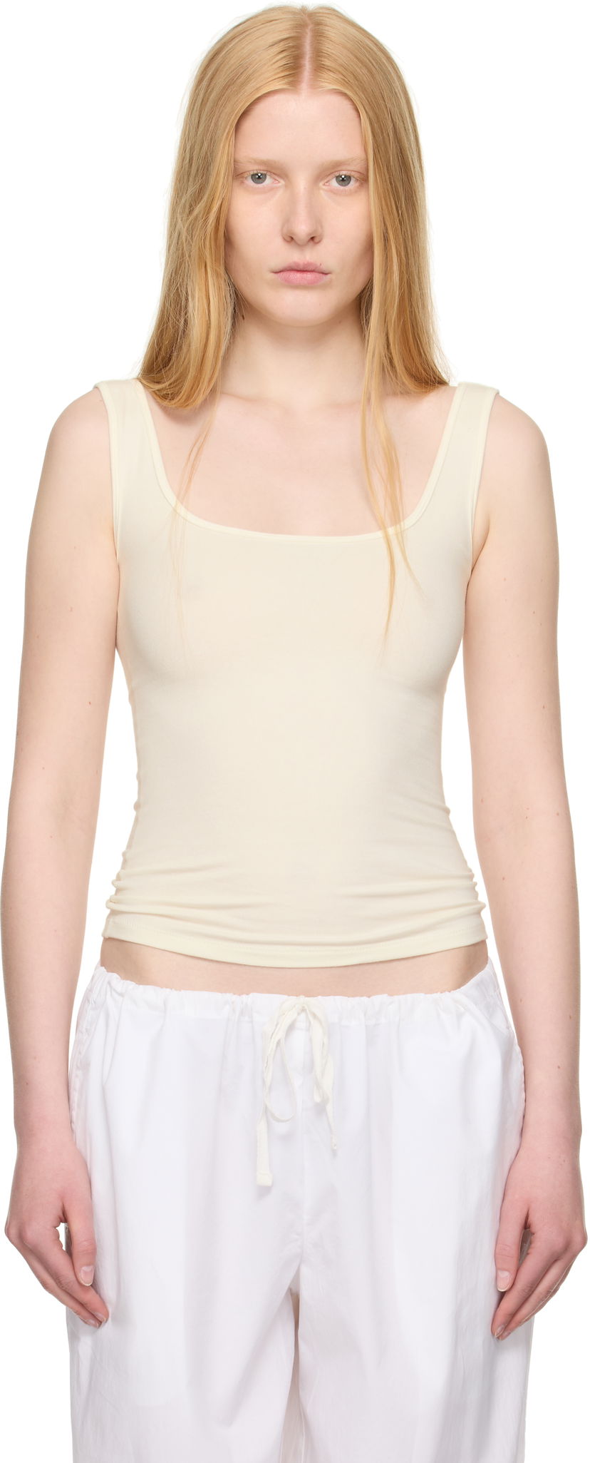 Majica brez rokavov SKIMS SKIMS Cotton Jersey Tank Top Bež | AP-TNK-2516