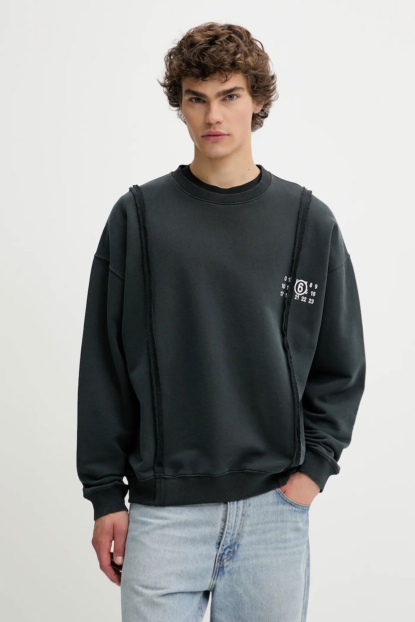 Pulover Maison Margiela MM6 Maison Margiela Frayed Sweatshirt Črna | SH2GU0019.M25004.900