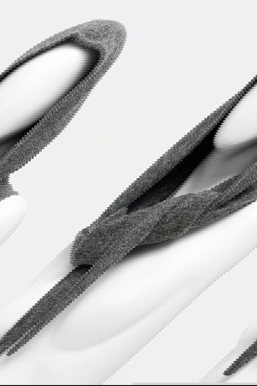 Klobuk GANNI Soft Wool Balaclava Siva | A6475, 1
