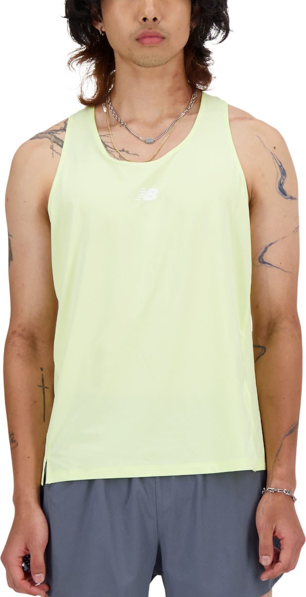 Majica brez rokavov New Balance Athletics Racing Singlet Bela | mt41290-llt