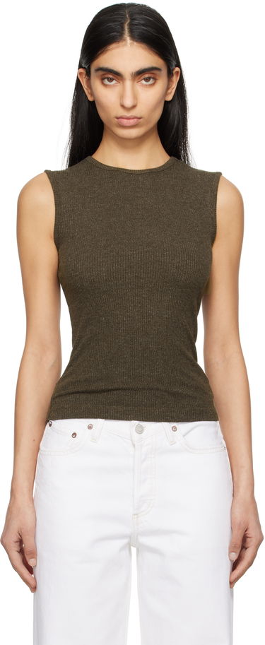 Majica brez rokavov AGOLDE AGOLDE Binx Ribbed Tank Top Zelena | A7292-1352, 0