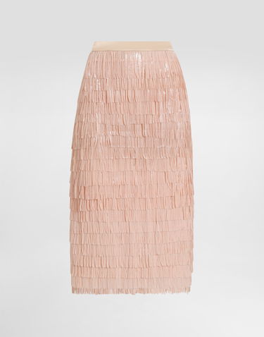 Krila Dolce & Gabbana Dolce & Gabbana Fringed Sequined Midi Skirt Roza | F4BCFTFLSLRF1218, 0