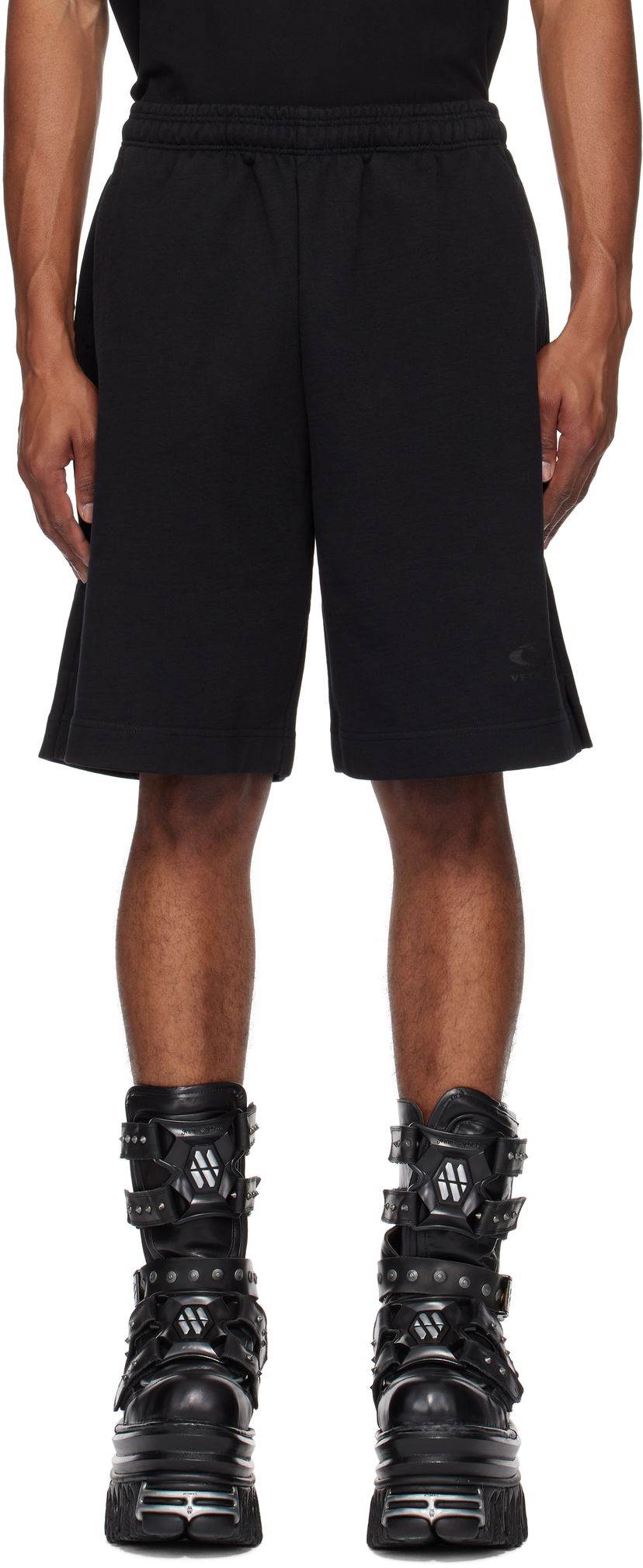 Kratke hlače VETEMENTS Oval Logo Shorts Črna | UA66SS600BB