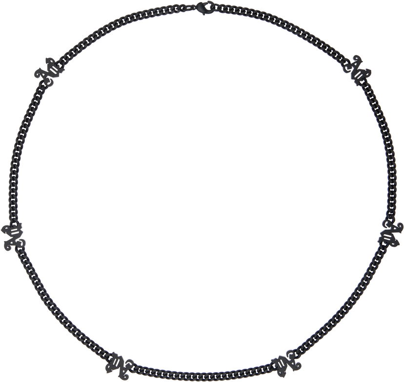 Ogrlica Palm Angels Chain Necklace With Monogram Črna | PMOB121F24MAT0011010