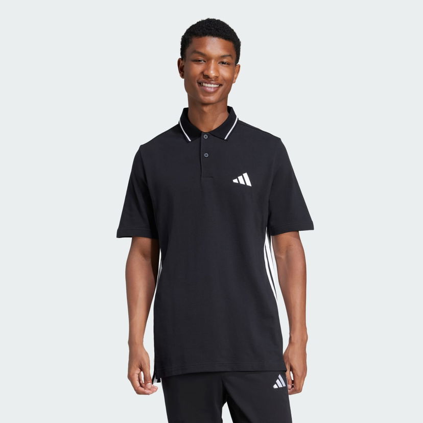 Polo majica adidas Performance Essentials 3-Stripes Polo Shirt Črna | JE6380