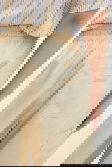 Hlače KENZO Kenzo Wide-Leg Drawstring Pants Bež | FF55PA5019SC.11, 3