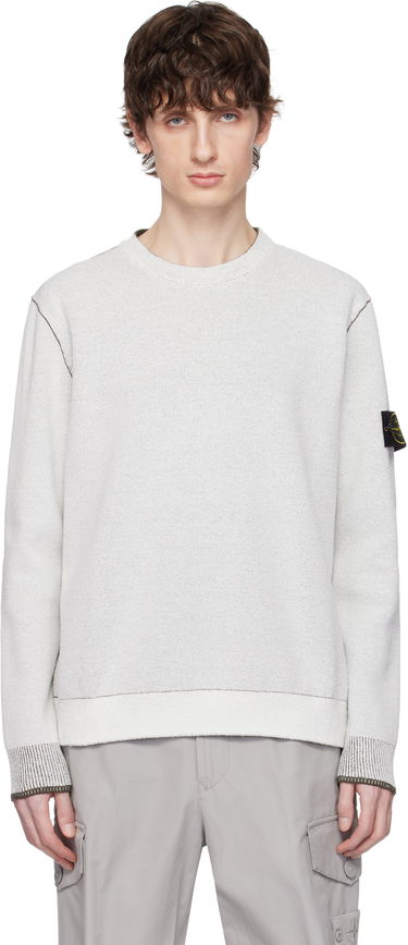 Pleteni pulover Stone Island Stone Island Double Face Cotton & Nylon Sweater Bela | K1S15 5100021 S00D9, 0