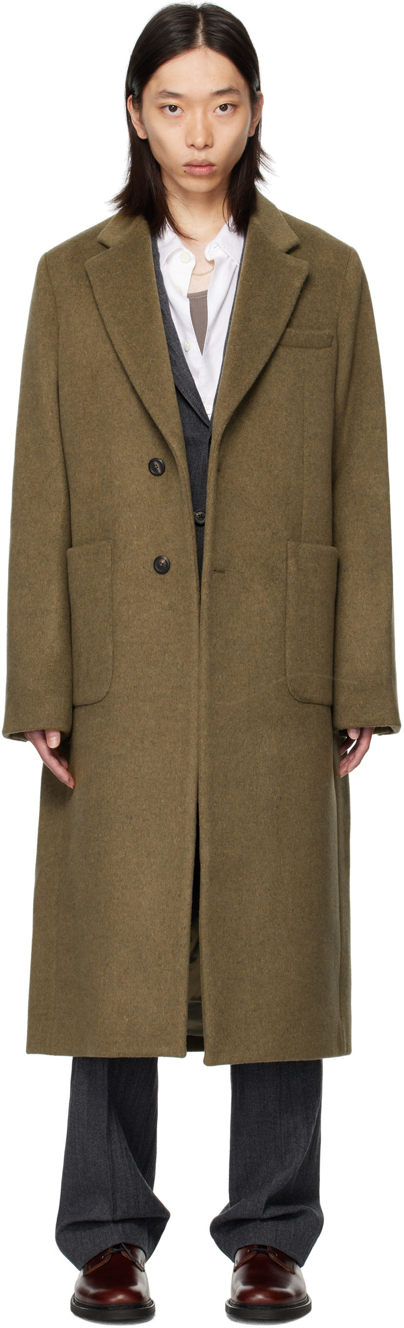 Plašči OUR LEGACY Our Legacy Robe Overcoat Zelena | M4251RD