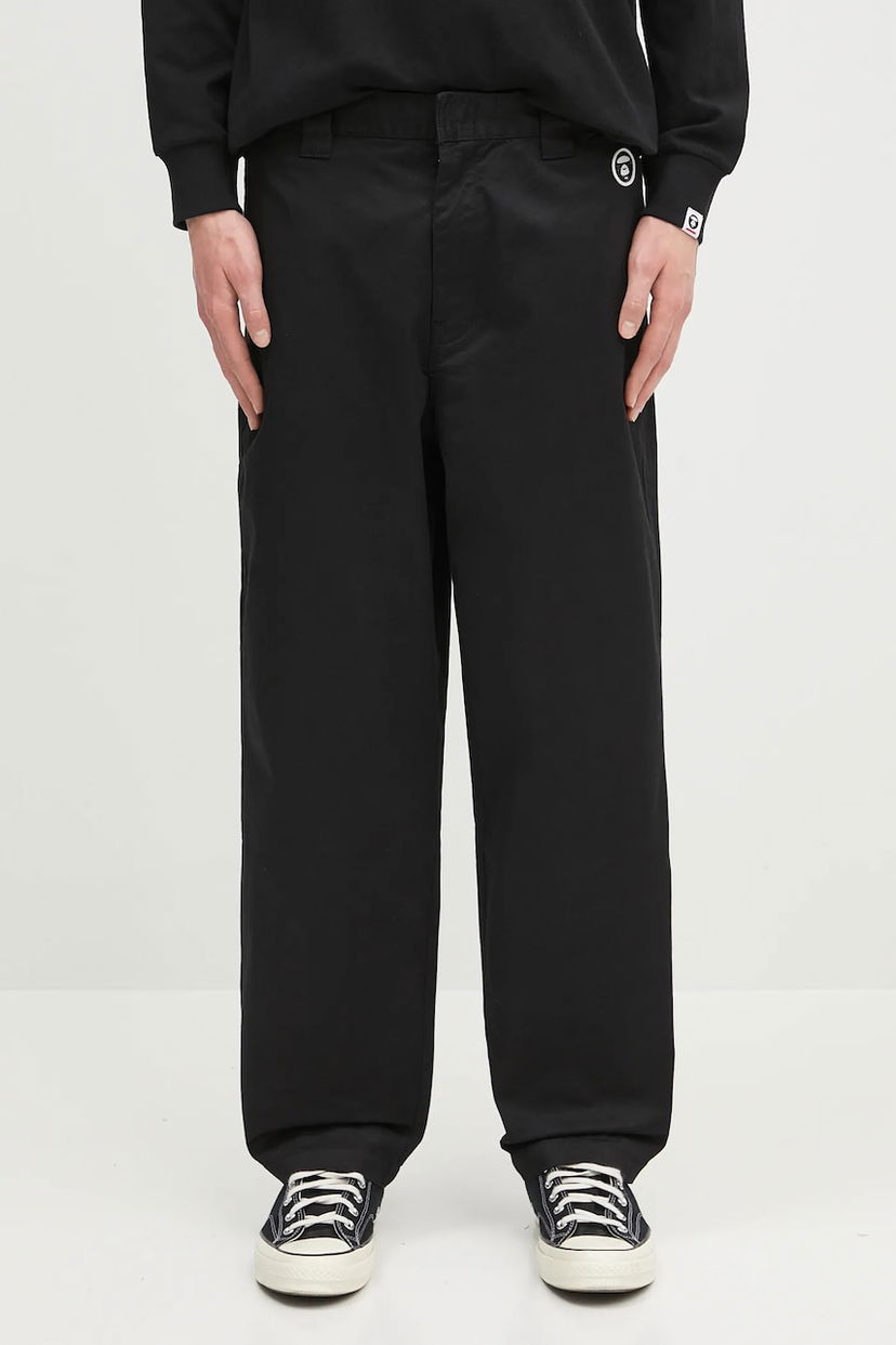 Hlače AAPE by A Bathing Ape AAPE Now Woven Pants Črna | AAPPTMB619XXN
