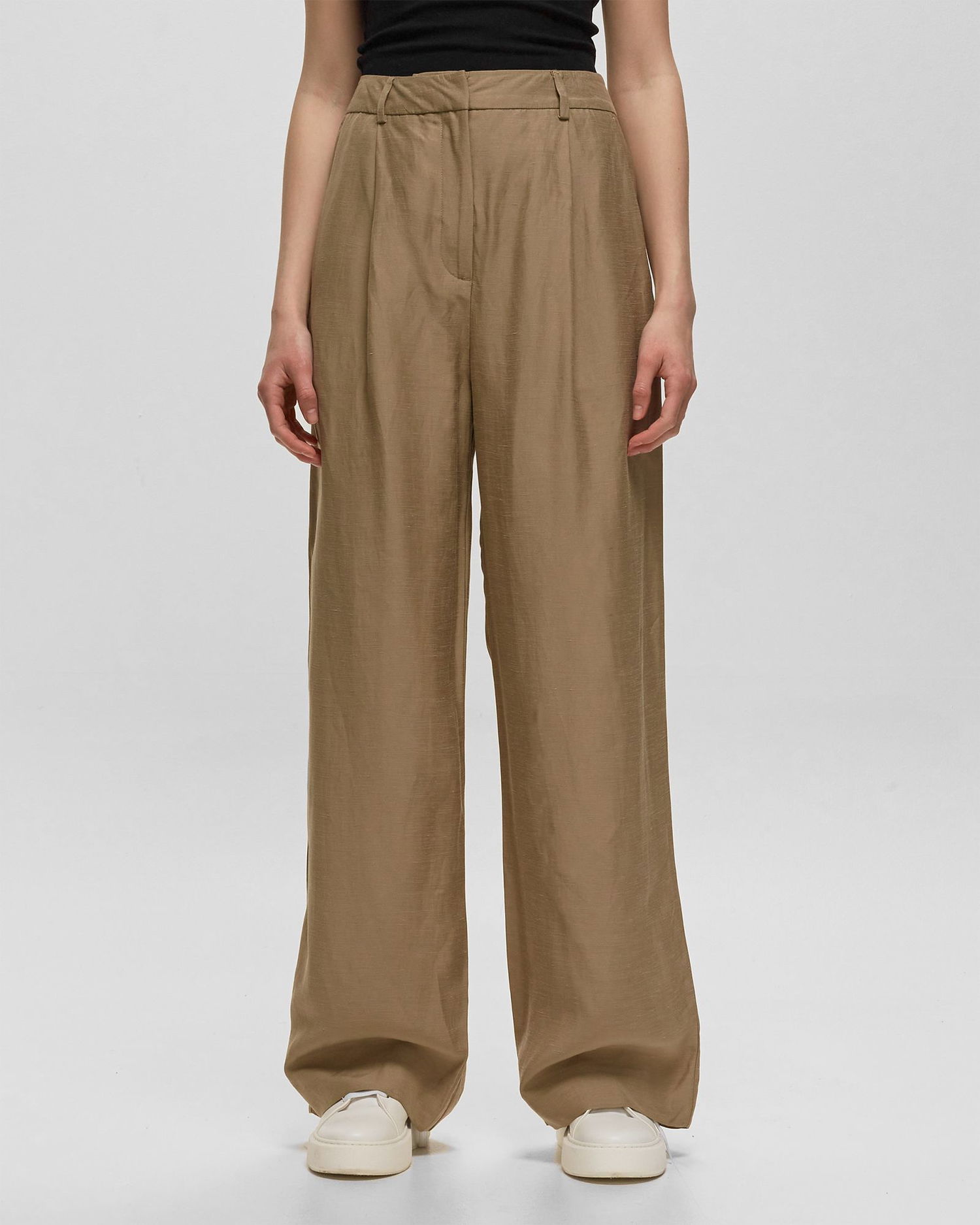 Hlače Samsoe Samsoe Samsøe & Samsøe JALIA Casual Wide-Leg Trousers, S Rjava | F23200131, 1