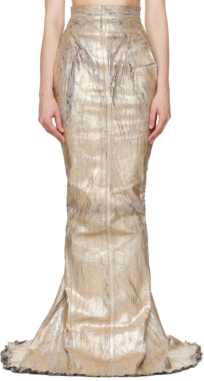 Krila Rick Owens Rick Owens Megacrust Stretch Denim Lido Maxi Skirt Kovinski | RO01E7375 SGMC
