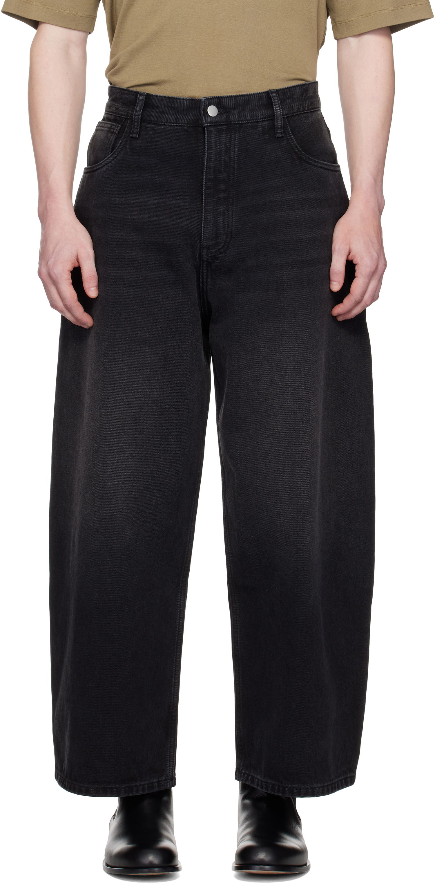 Kavbojke Studio Nicholson Studio Nicholson Paolo Wide Leg Jeans Črna | PAOLO SNM - 1023, 0