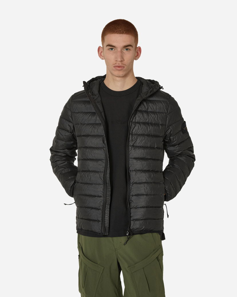 Jakna Stone Island Hooded Quilted Jacket Črna | 801540124 V0029