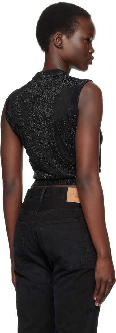 Majica brez rokavov Alexander Wang Mock Neck Hotfix Tank Top Črna | 1KC1251078, 2