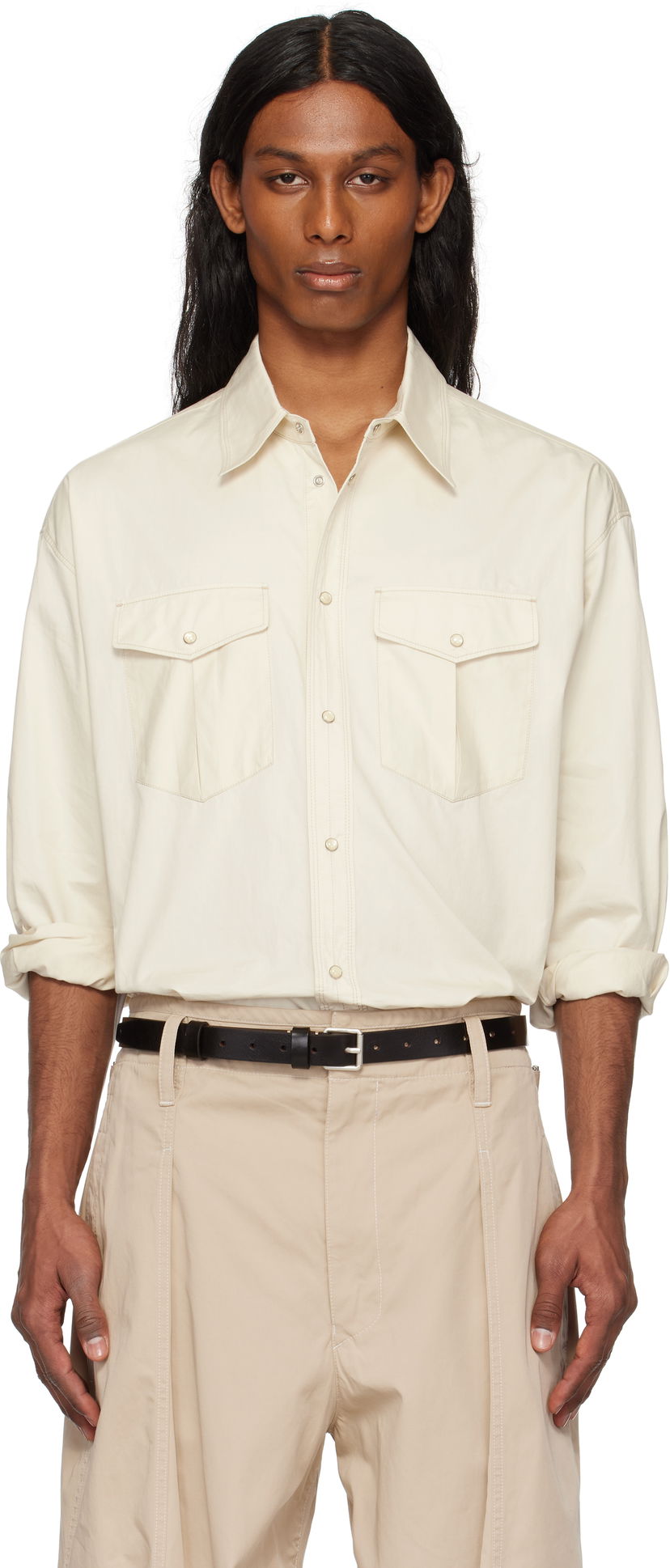 Srajce LEMAIRE Lemaire Western Shirt Bež | SH1145 LF1207