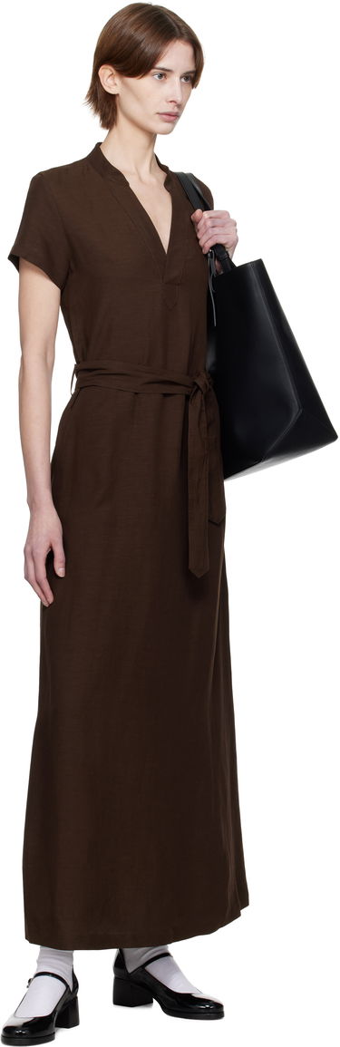 Obleke A.P.C. A.P.C. Annelie Midi Dress Rjava | VIALV-F35040, 3