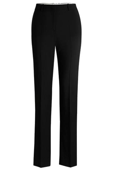 Hlače BOSS Regular-Fit Virgin Wool Trousers Črna | 50490045