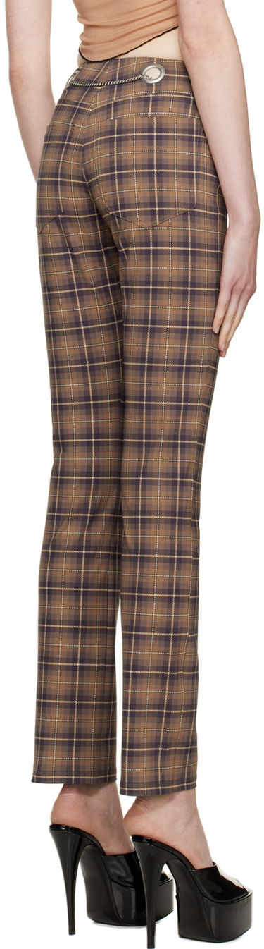 Hlače Miaou Miaou Tommy Plaid Trousers with Chain Rjava | 1004PTCHP, 2