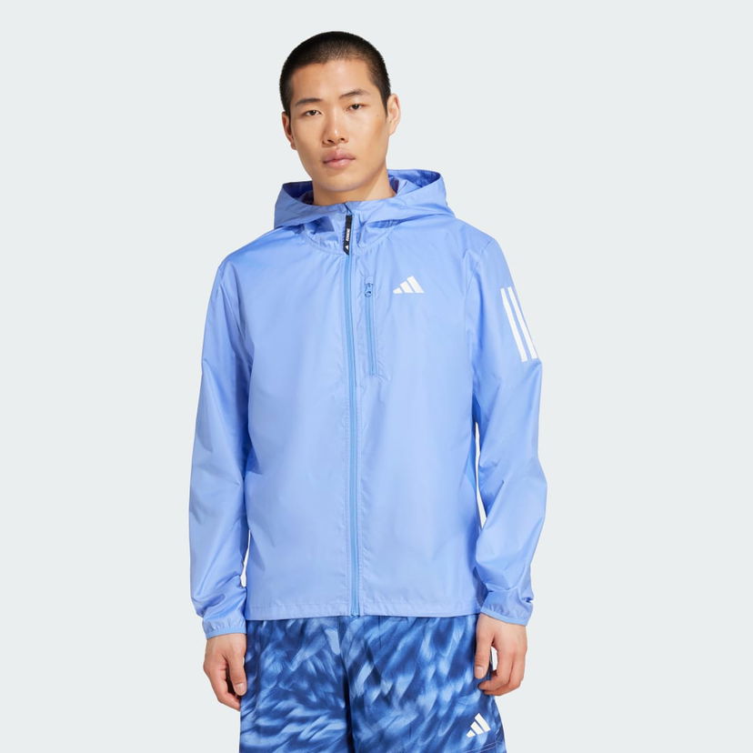 Vetrovka adidas Performance Own The Run Hooded Windbreaker Modra | JX2249