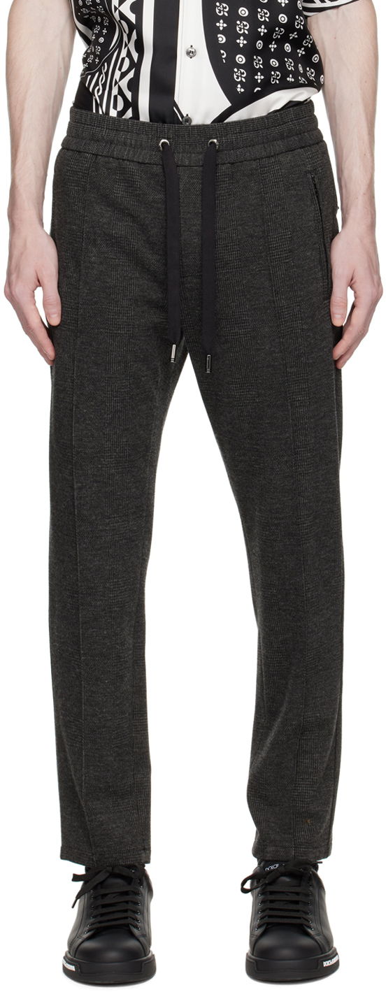 Hlače Dolce & Gabbana Gray Glen Plaid Trousers Siva | GYACETGF155