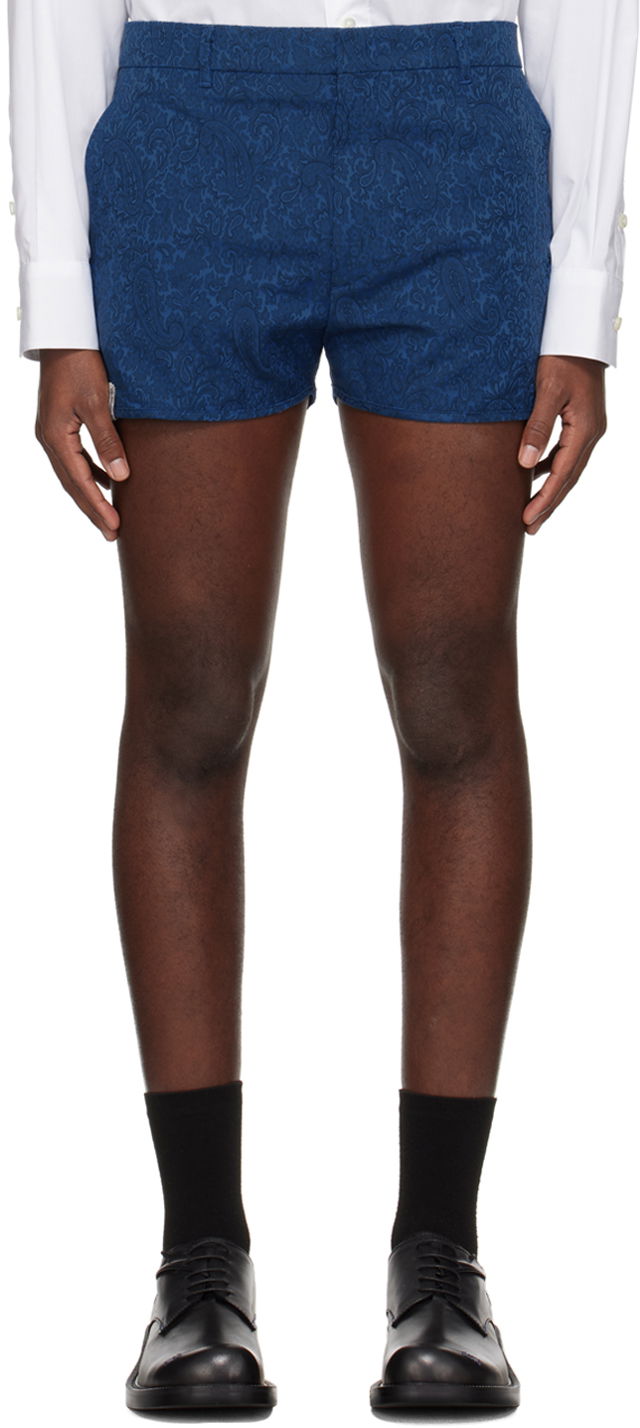 Kratke hlače ADER ERROR Floral Print Tailored Shorts Modra | BN01SSBT0201BL, 0