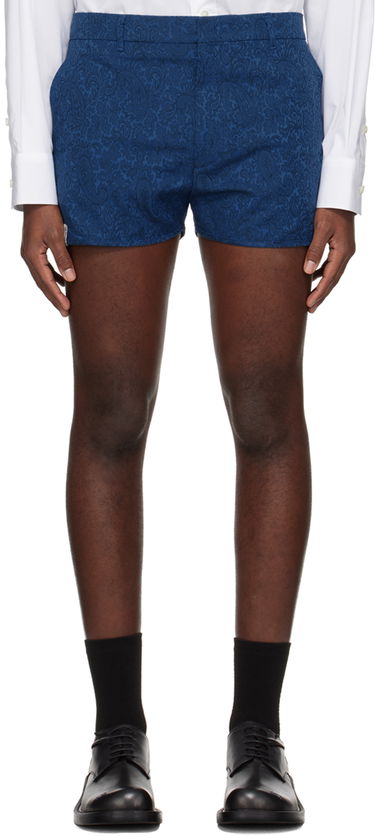 Kratke hlače ADER ERROR Floral Print Tailored Shorts Modra | BN01SSBT0201BL, 0