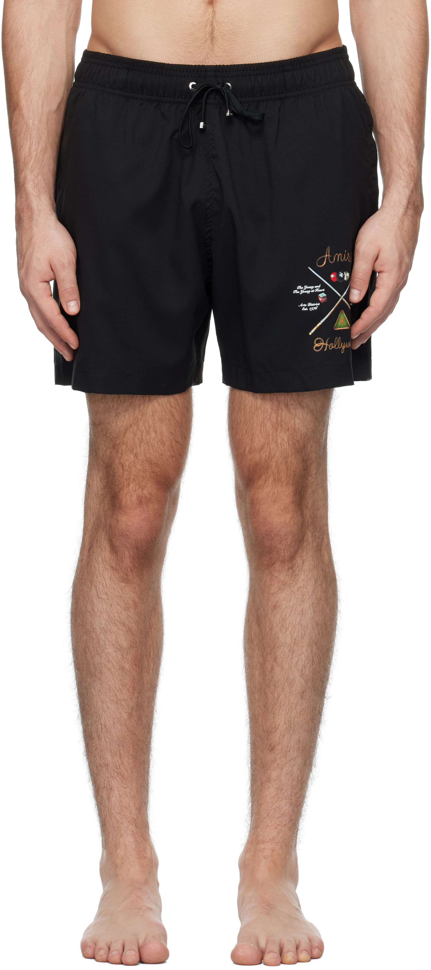 Kopalke AMIRI 'Pool Cue' Print Swim Shorts Črna | AMSWTK1026, 0