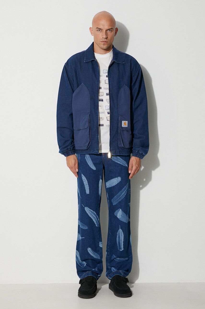 Kavbojke Marcelo Burlon Aop Wind Feathers Jeans Modra | CMYA033F23DEN0023401, 1