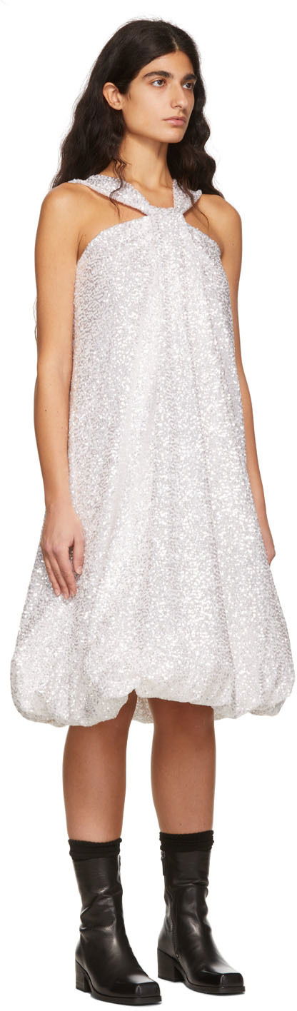 Obleke We11done We11done Sequin Bubble Dress Kovinski | WD-OP1-22-182-W-WH, 1