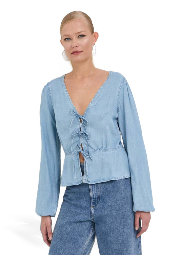 Srajce GUESS Shirt Modra | W3GH16.D4ZL3