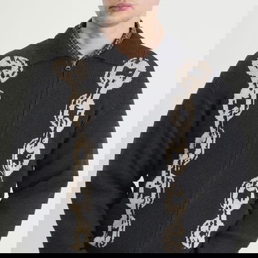 Pleteni pulover Heresy Chain Zip Knit Shirt Črna | HAW25-KW06, 5