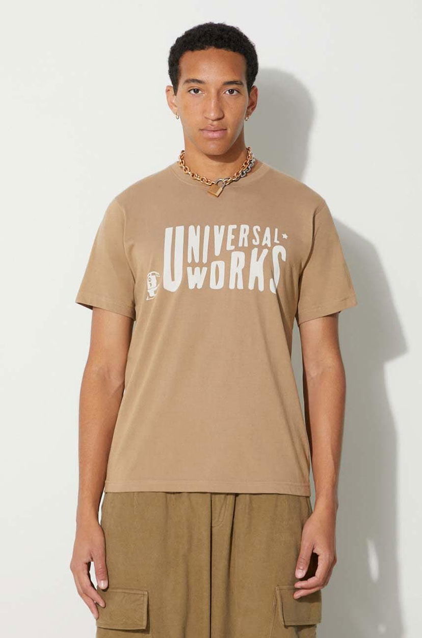 Majica Universal Works Universal Works Mystery Train Print Tee Bež | 29182