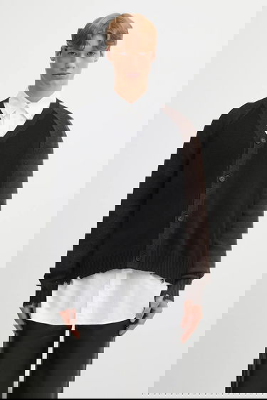 Pleteni pulover Maison Margiela V-Neck Color Block Raglan Wool Cardigan Večbarvna | SH2HP0013.M13160.961, 0