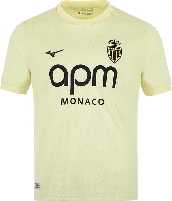 Dres Mizuno Mizuno AS Monaco 3rd Jersey 2025/26 Rumena | p2gacx79-48